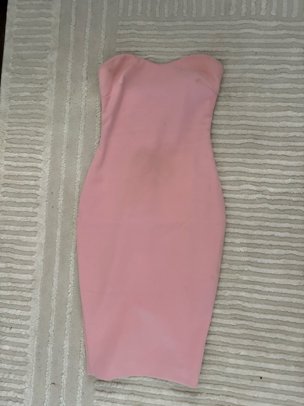 Likely Strapless Light Pink Midi Bodycon Dress
